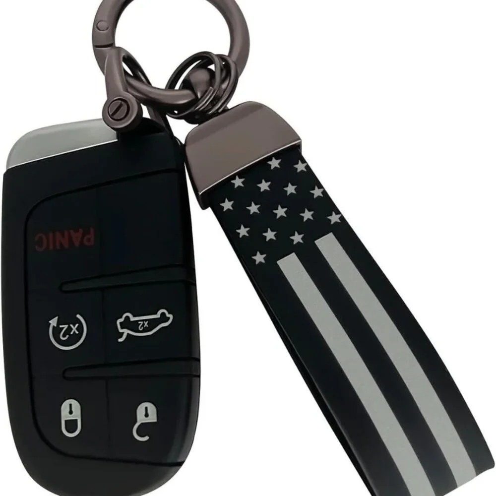 NWT American Flag Car Keychain Accessories with Zinc Alloy